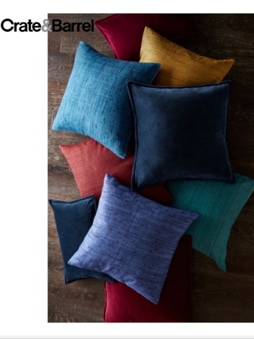 Crate & Barrel Linden Pillow in Saffron 18x18